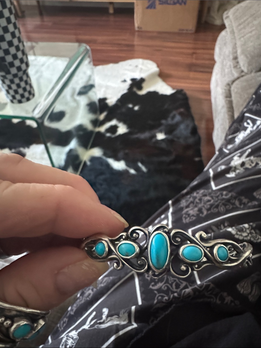 Sleeping Beauty turquoise cuff bracelet vintage